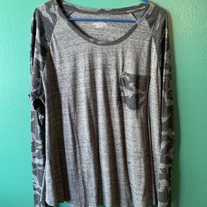 Lane Bryant - Women’s Long Sleeve Camo Accent Top - Size 18/20 (2X)